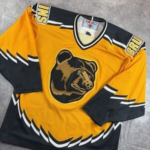 Vintage Boston Bruins CCM Jersey Mens L Pooh Bear NHL Hockey Air Knit Maska